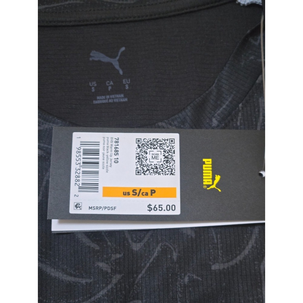 Puma Borussia Dortmund Warm-up Soccer Jersey Men's S Black NWT - Picture 12 of 14
